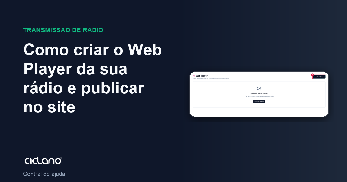 Como criar o Web Player da sua rádio e publicar no site
