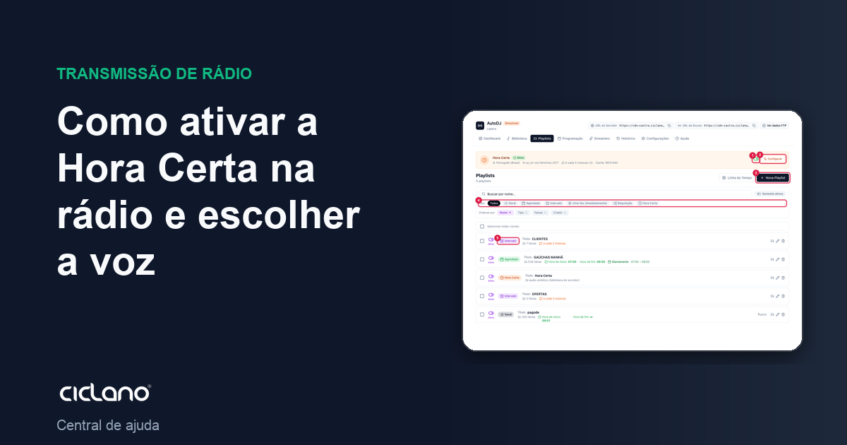 Como ativar a Hora Certa na rádio e escolher a voz