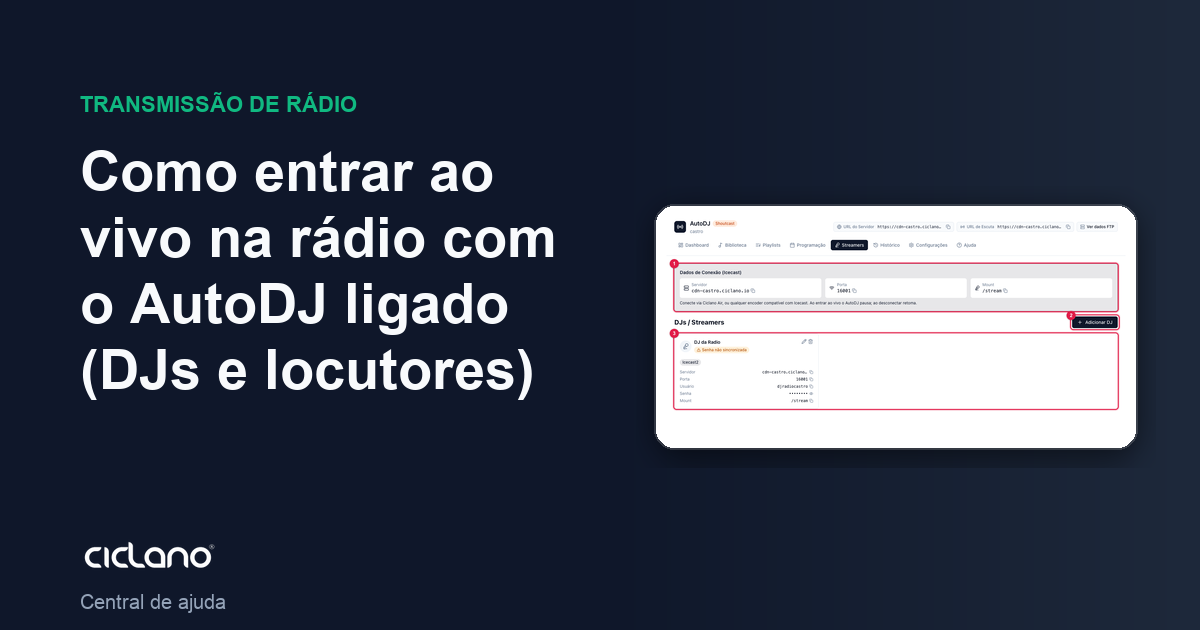 Como entrar ao vivo na rádio com o AutoDJ ligado (DJs e locutores)